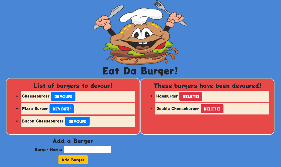 Portfolio Item #3 - Eat Da Burger